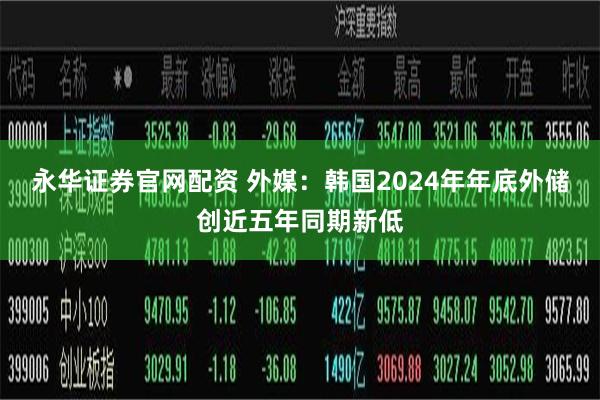 永华证券官网配资 外媒：韩国2024年年底外储创近五年同期新低